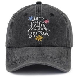 Gardening Hat for Women, Garden Baseball Cap, Gardening Supplies, Mothers Day Christmas Birthday Gifts for Mom Mama Grandma Mimi Wife Aunt Gardeners Black