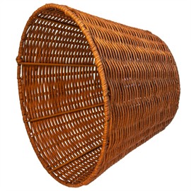 Osasy Medium Barrel rattan Lampshade,Unique Floral bell lamp shade For Table Lamp and Floor Light,Replacement Traditional Lamp Covers