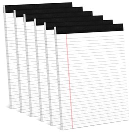 6 Pack 8.5 x 11 Legal Pads for Office Supplies Paper Pads 8.5 x 11 White Note Pads for Work Lined Writing Pads Notebook White Legal Pads Wide Ruled Notepads 30 Sheets Per Writing Pad Legal Note Pad