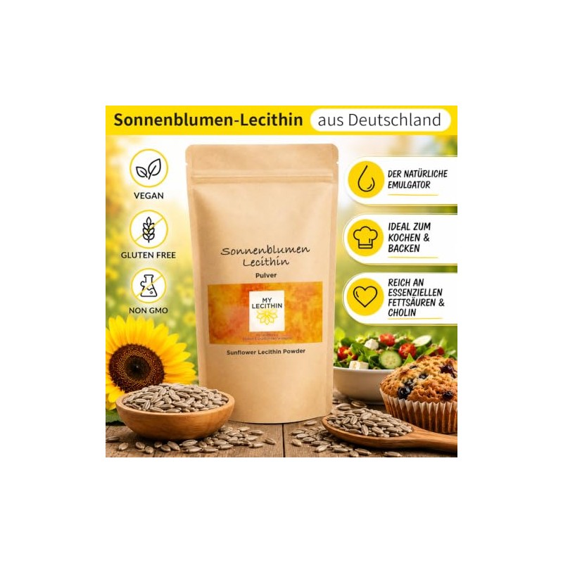 250 g Sunflower Lecithin | Pure Lecithin | High Bioavailability
