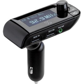 SCOSCHE Bluetooth 5.0 FM Transmitter with Dual USB Chargers, LCD, Aux, Hands-Free Car Ki