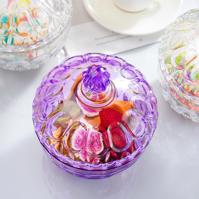 kanpura Large Glass Candy Jar with Lid, Cookie Jar Food