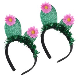Garneck Cactus Headband Set of 2 - Cute Cactus Costume Accessory for Women - Ideal for Parties Festivals and Costumes with Colourful Tassels and Festive Design