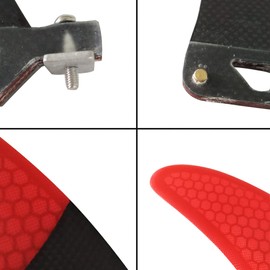 UPSURF Surfboard Single Fins Fiberglass Longboard Red Honeycomb+Carbon 9Inch Surfing