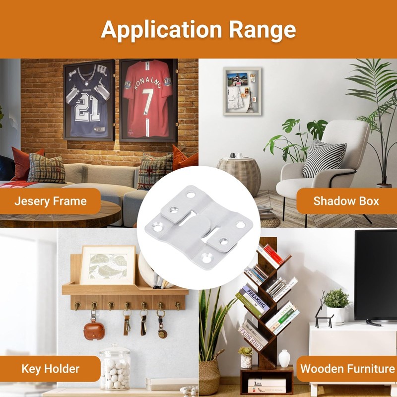 16Pcs Stainless Steel Interlock Hanging Buckle, Flush Concealed Mount Brackets,