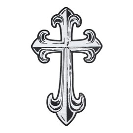 Reflective Steel Cross Patch, Large Size