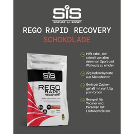 Science in Sport Rego Rapid Recovery Pulver 500g vegan Schokolade - Regenerations Drink Pulver mit Kohlenhydraten, Proteinen, Elektrolyten, Vitaminen und Mineralien, Unterstützt effektives Training