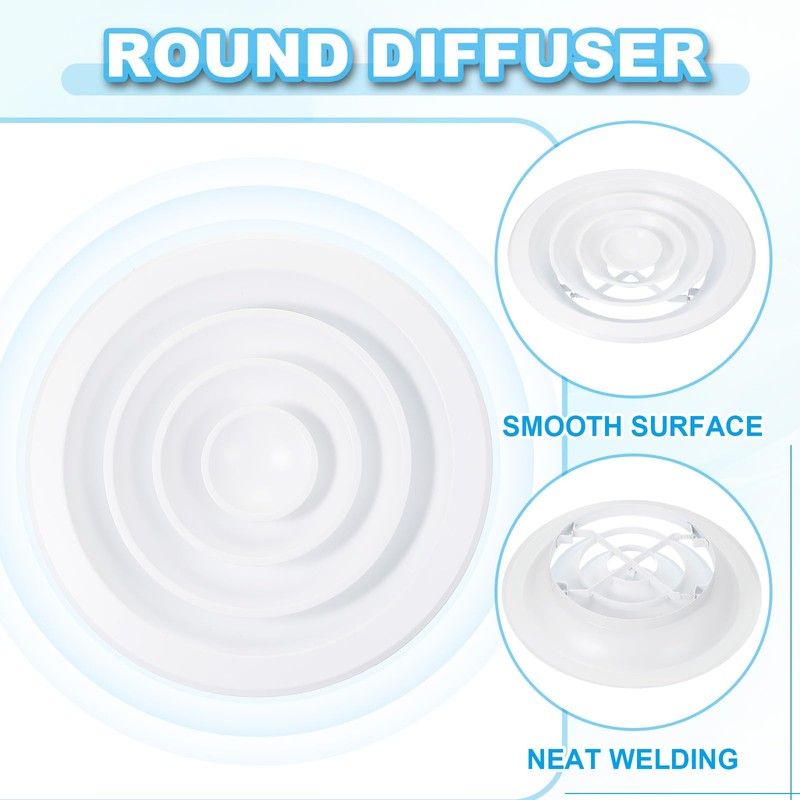 PATIKIL 10" Round Air Vent, Aluminum Ceiling Diffuser Air Supply