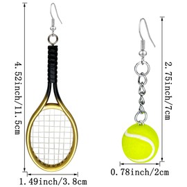 CWVHQ Tennis Racket Earrings Tennis Dangle Earrings Sport Jewelry Gifts for WomenTennis Lover (style-4)