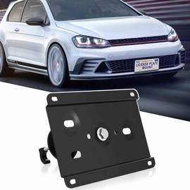 New No Drill Front Bumper Grille License Plate Mount Bracket Holder Compatible with Volkswagen 2015-2020 MK7 GTI Front License Plate Frames Front License Plate Mounting Kit Car Tag Accessories