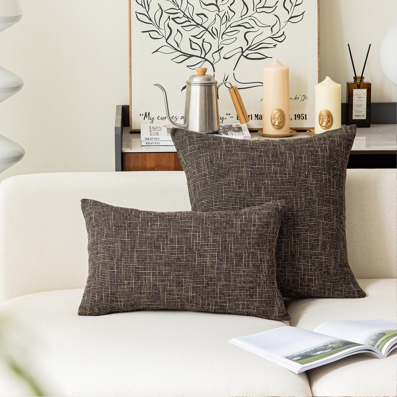 Kevin Textile Textural Faux Linen Throw Cushion Pillow Covers Shams