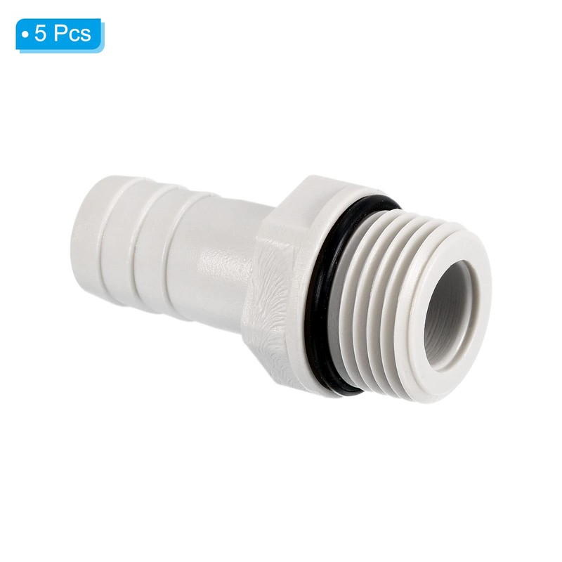 PATIKIL Hose Barb Fitting Straight 15mm Barbed G1/2 Male Thread,