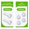 Pzsmocn 100pcs/50 Sets M5*20mm PC Clear Plastic Phillips Round Head