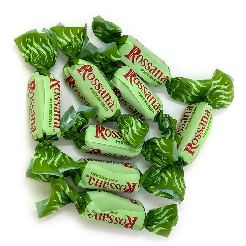 SweetGourmet Rossana Pistachio Paste Center Filled Hard Candy, Italian Wrapped