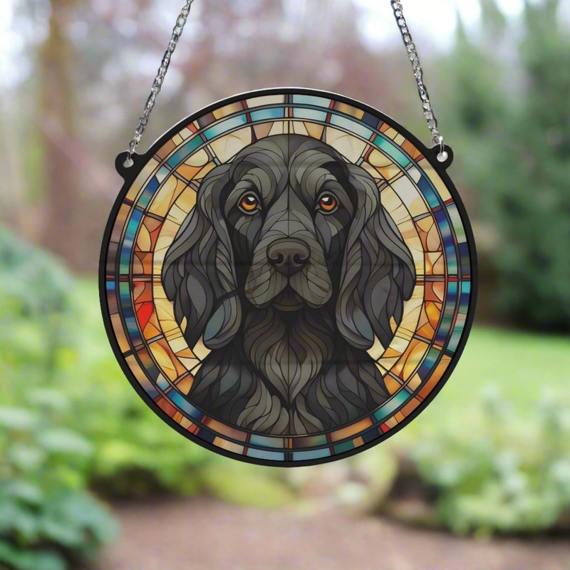 Image Industry Cocker Spaniel Black Stained Glass Effect Suncatcher -