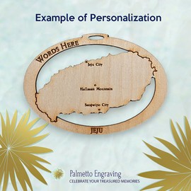 Jeju Island Ornament, South Korea Keepsake, Christmas Tree Decoration, Gifts for Travelers Couples