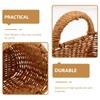 AIMALL 1pcs Elegant Handcrafted Woven Rattan Wall-Mounted Baskets, Multifunctional Storage