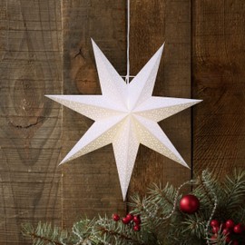 Star Trading Christmas Star Dot 3D Paper Star Christmas in White, Decorative Star for Hanging with Cable, E14 Socket, Diameter: 54 cm