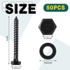 Otoolling 50 Sets 1/4" x 2" Hex Head Lag Screw