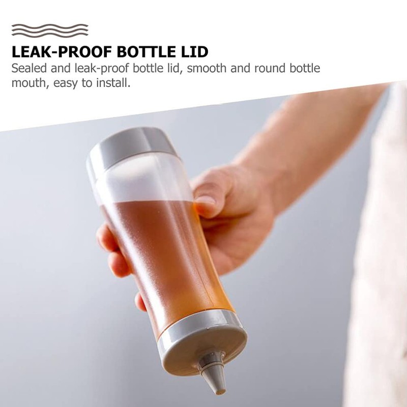 Kichvoe 4 Unidades de Botellas de Condimento Exprimibles con Tapa