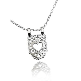 JARDIN DE MATATENA joyería | Dije PAPEL PICADO CORAZÓN MEXICANO | pieza premium |elaborada en fina plata mexicana LEY .925 | incluye cadena de obsequio en plata LEY.925 | hecho a mano