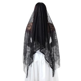 MILAKOO Large Lace Shawl and Wraps for Women Embroidery Floral Scarf Shawl Head Covering Scarf for Costume Party