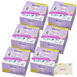 ビオレ メイク落とし ふくだけコットン 詰め替え 46枚入 + Kunutonnオリジナルロゴ入りeおまけ付 (6個セット)