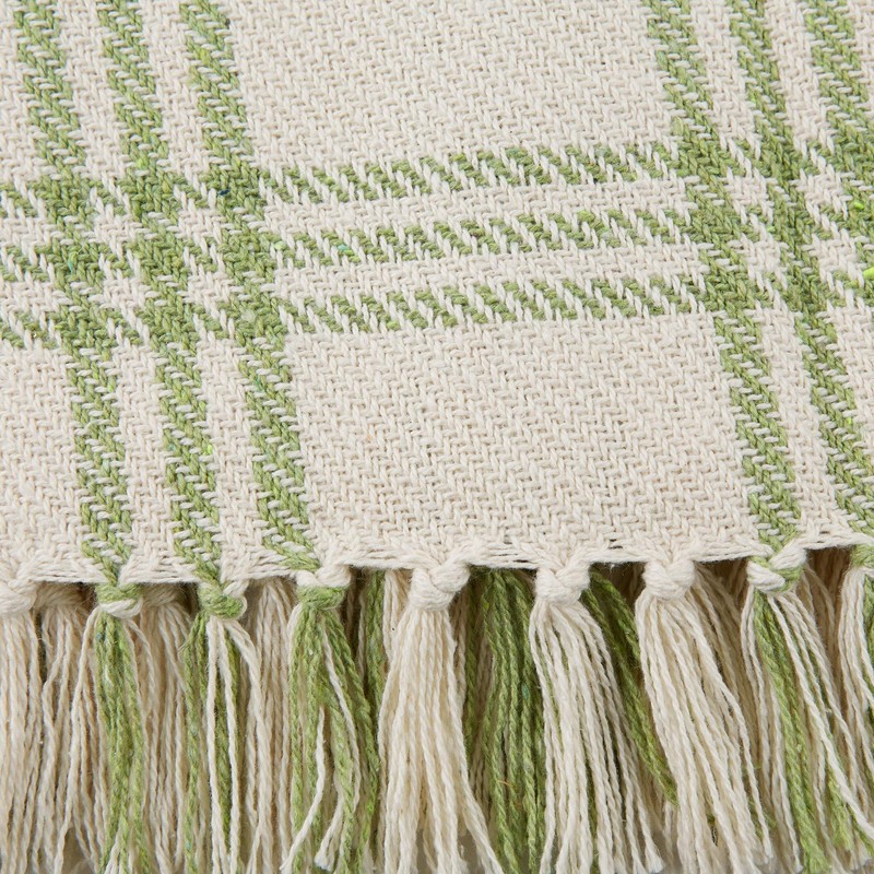 DII Modern Farmhouse Plaid Collection Cotton Fringe Throw Blanket, 50x60,