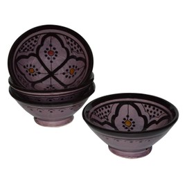 Ceramic Appetizer Bowls Handmade Moroccan Serving Set of 4 Exquisite Pieces With Vivid Colors