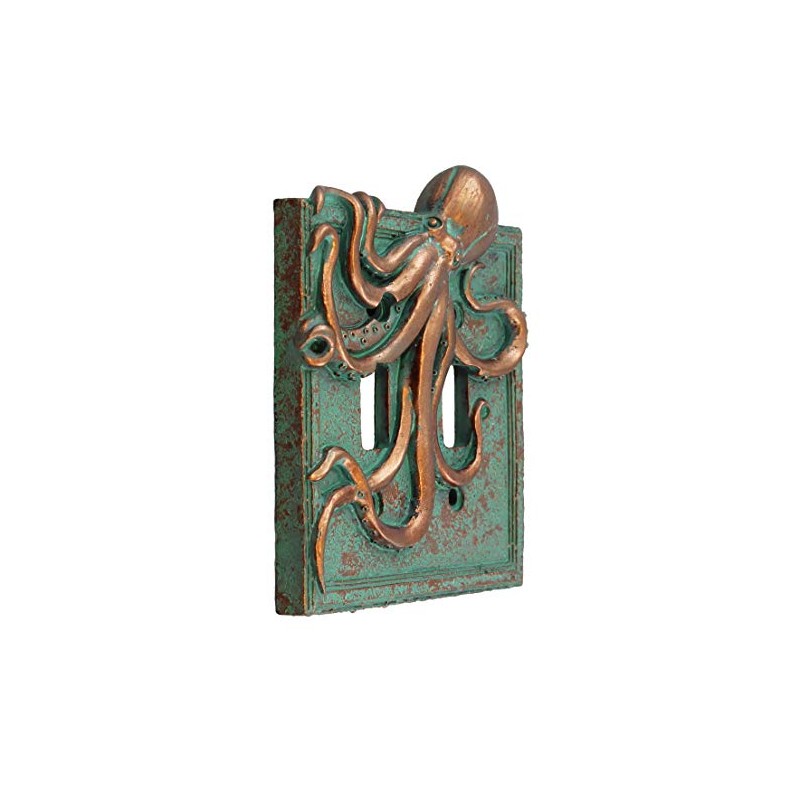 Top Brass Large Octopus/Kraken Electrical Cover Wall Plate Bronze/Verdigris Finish