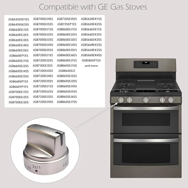 WB03X24818 5 Pcs WB03X2481 Stainless Steel Look Control Knobs for