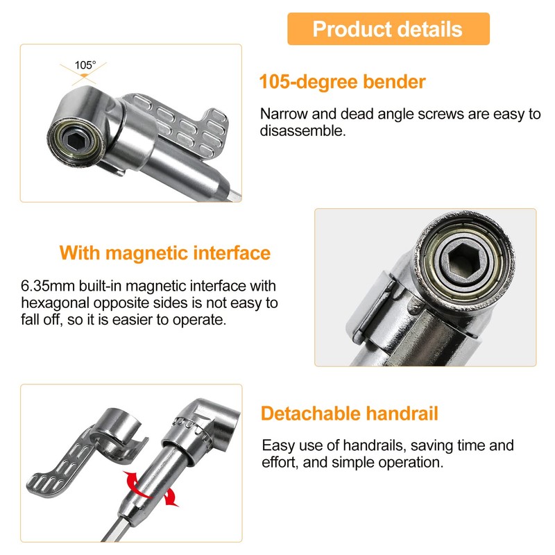 10 x Angle Attachment, 105 Angle Bit Holder, Socket Adapter,