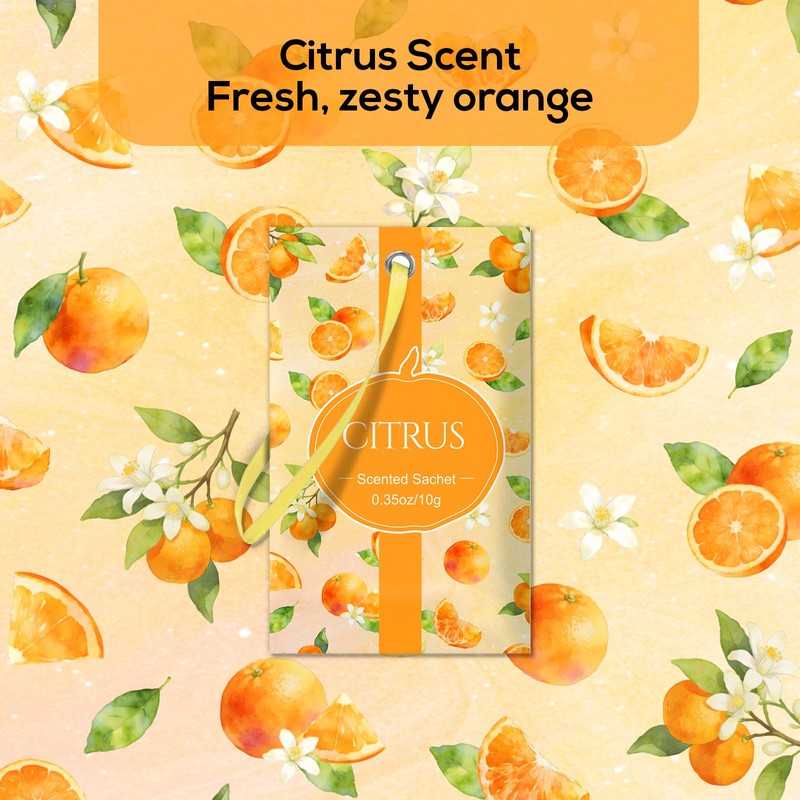 SCENTORINI Scented Sachets for Drawers and Closets, Citrus Scent 14