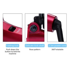 Cepillo rizador de pelo, cepillo de peluquería profesional, generador de iones negativos, de cerámica, ligero, para rizos suaves y voluminosos, rojo (US)