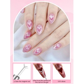 54PCS Cat Eye Nail Magnet Set, EBANKU Cat Eye Gel Nail Polish Magnet for Nails, 3 IN 1 Magnets for Cat Eye Gel Polish, Cat Eye Magnets Sticks Nail Design Tools Nail Art Accessories