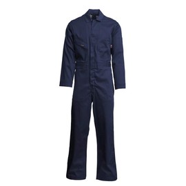 LAPCO FR Flame Resistant Deluxe Coverall, FR Coveralls for Men, 100% 7oz Cotton, Lightweight, Heavy Duty Work Apparel, Meets ATPV HRC CAT ASTM NFPA Safety, CVFRD7NY, 2XL Regular, Navy