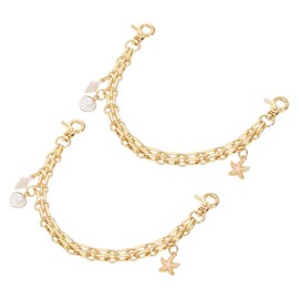 uxcell 2Pcs 10" Purse Extender Chain Straps, Bag Accessories Charm for Women Handbags Handle Replacement Decoration with Conch Combination Pendant, White