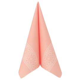 50 Napkins Lace 40 x 40 cm Fabric-Like Airlaid Scarlett, Colour: Peach