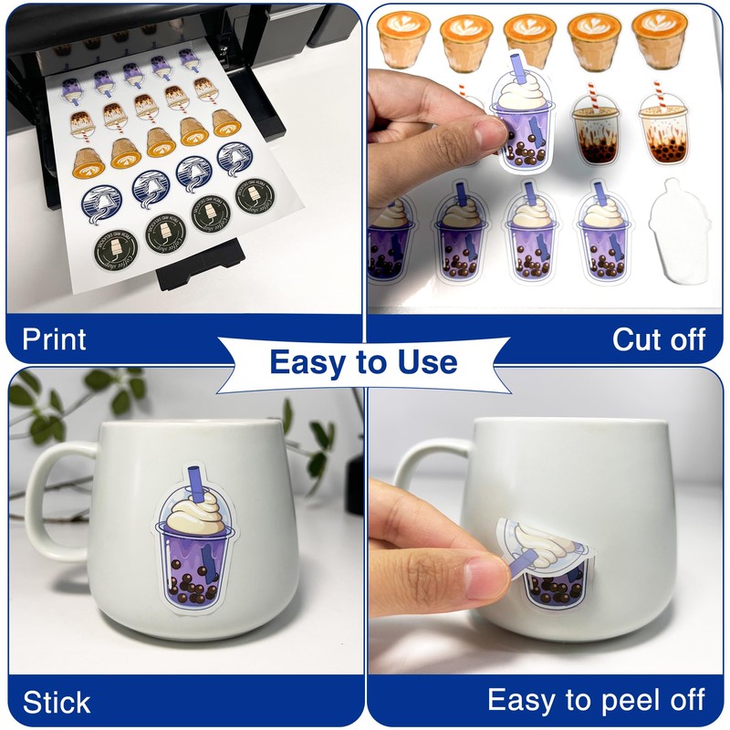11x17 Printable Vinyl Sticker Paper Waterproof, Removable Self Adhesive Vinyl
