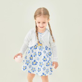 pureborn Toddler Girls Cardigan Little Girls' Long Sleeve Bolero Shrug Cover Up 3-4T White