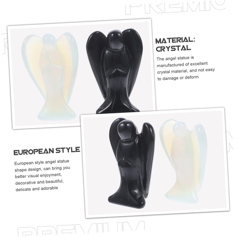 LABRIMP Crystal Angel Figurines Set of 2 Statue Angel Statue