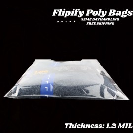 FLIPIFY 12x15 Clear Poly Bags Large Plastic Packaging Open Flat Packing T-Shirt Apparel - 50 Bags
