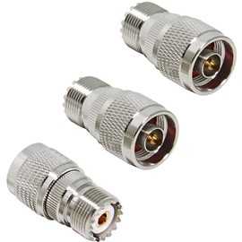 Greluma 3Pcs N Male to UHF Female N Male to PL259 Female SO-239 Coaxial Male for RF Radio Antenna