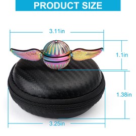 Fidget Spinner for Kids Adults, Metal Magic Orb Ball Handheld Finger Toy for Stress Relief, Adult Desk Office Classroom Fidgit Gift for Christmas Birthday, Rainbow