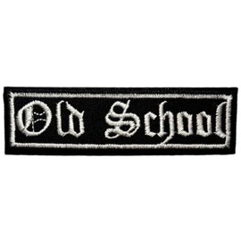 Old School - 3.5" W x 1" T - Embroidered DIY Iron on or Sew-on Decorative Patch Badge Emblem Military Tactical Series Applique