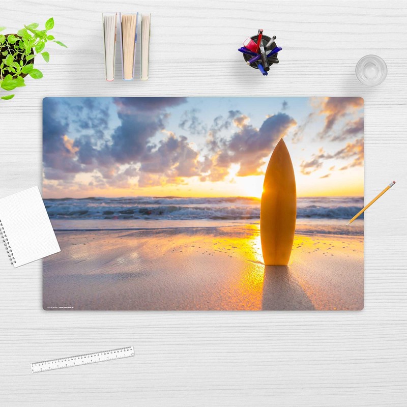 Desk Mat for Children and Adults - "Surfboard on the