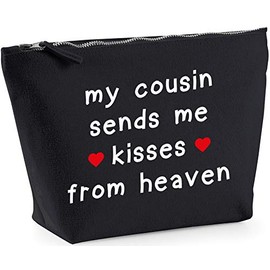Hippowarehouse My Cousin sends me kisses from heaven printed make up cosmetic wash bag 18x19x9cm