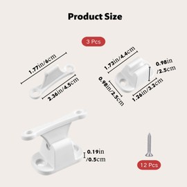 Pack of 3 Caravan Door Stops, Door Holder Motorhome with Screws, Door Holder Caravan White for Door Camper, Motorhome, Caravan, Boats