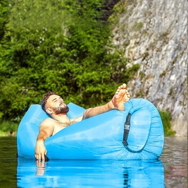 Melldrry Inflatable Air Sofa, Air Sofa with Carry Bag, Portable, Waterproof, Inflatable Air Lounger, for Garden, Lakeside, Beach, Camping and Music Festivals