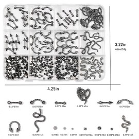 XEAOHESY 1 Box Metalpunk Style Nail Charms and Gems Gunmetal Black Nail Studs Cone Spike Nail Rivets Retro Gothic Nail Charms Snake Nail Charms for Nail Art With Pickup Pen